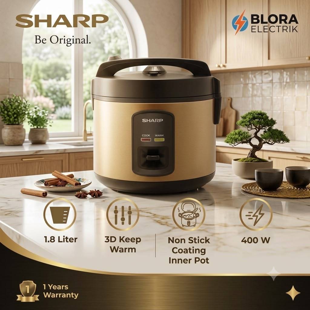 Magicom SHARP KS-G18MH warna [GOLD/BIRU] Rice Coocer 1,8 L 3in1 Original Bergaransi Resmi