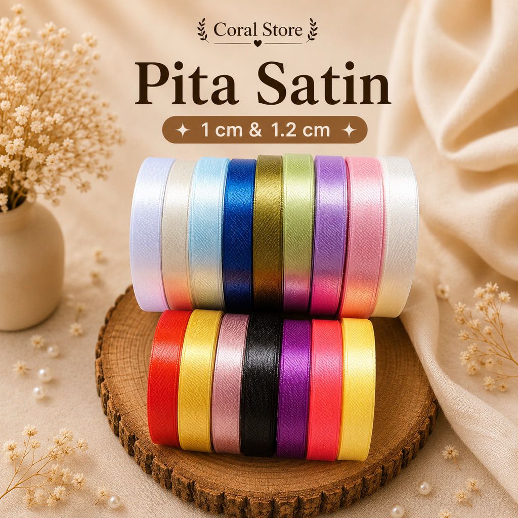 PITA SATIN 1/2 INCH - PITA SATIN 1,2 CM - PITA SATIN BUKET - PITA SATIN 18,5 CM