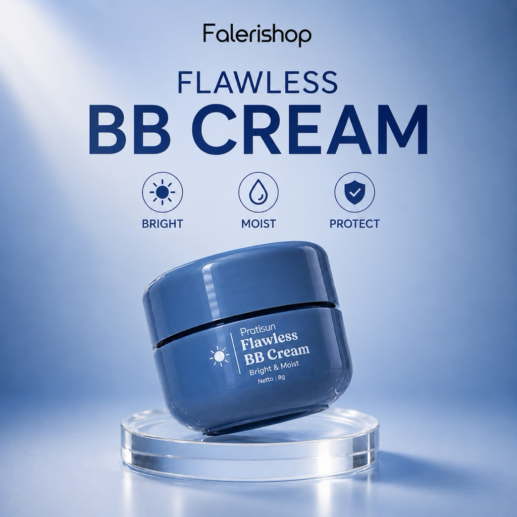 Pratisun Flawless BB Cream Bright & Moist - BB Cream pelembap wajah, mencerahkan kulit, menutupi nod