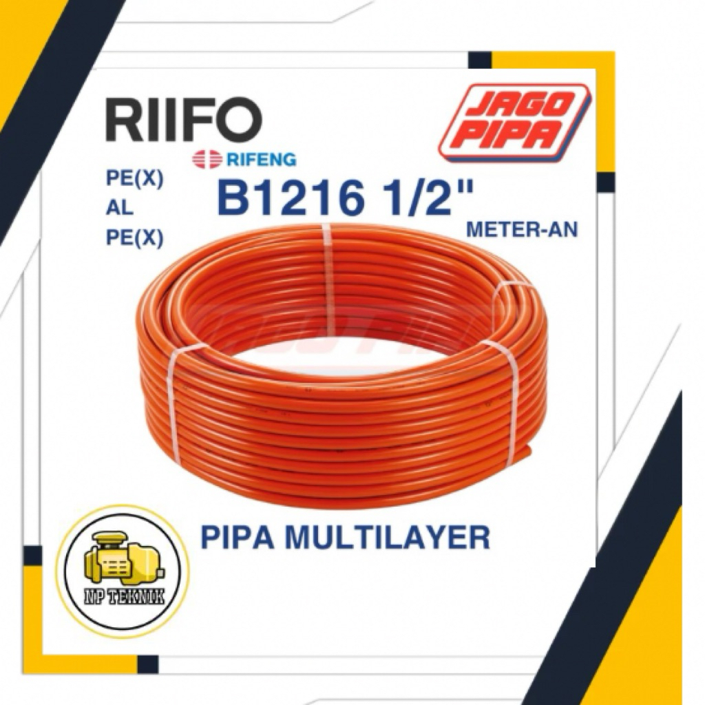 Rifeng / Riifo B 1216 Pipa Air Panas 1/2 inch, Pipa Water Heater Pex Alpex (1 Roll : 50 meter) RIFEN
