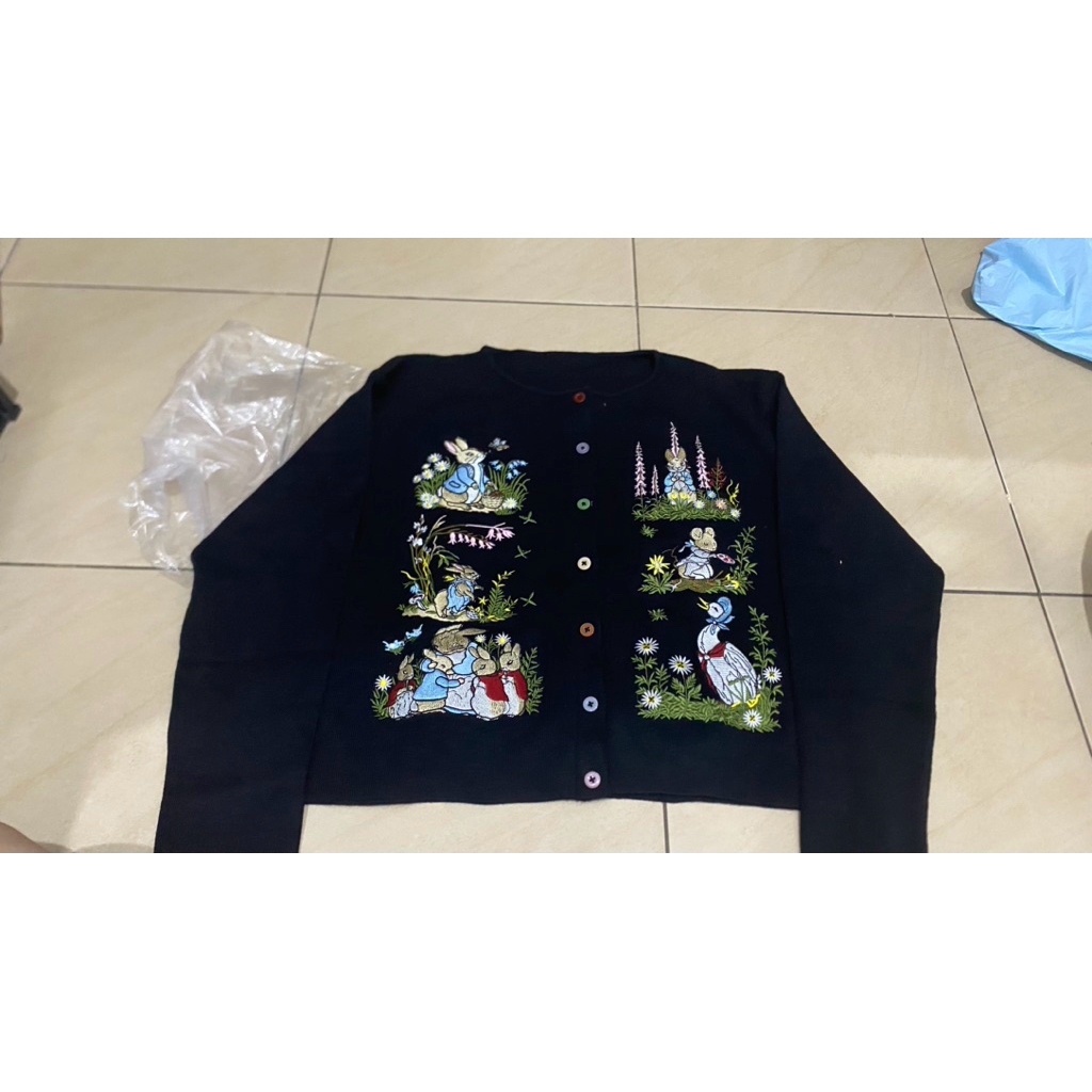 cardi bordir petter rabbit