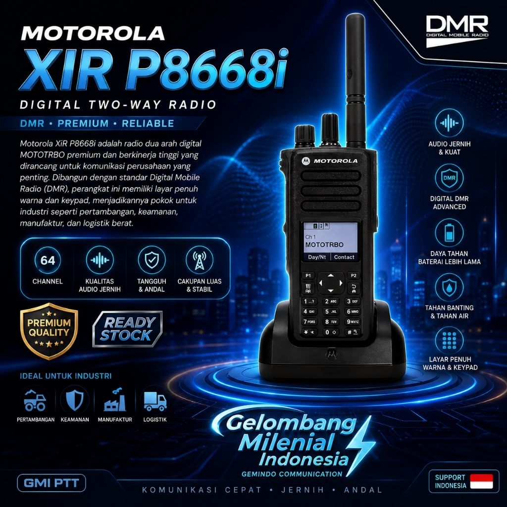 HT MOTOROLA XIR P8668i VHF