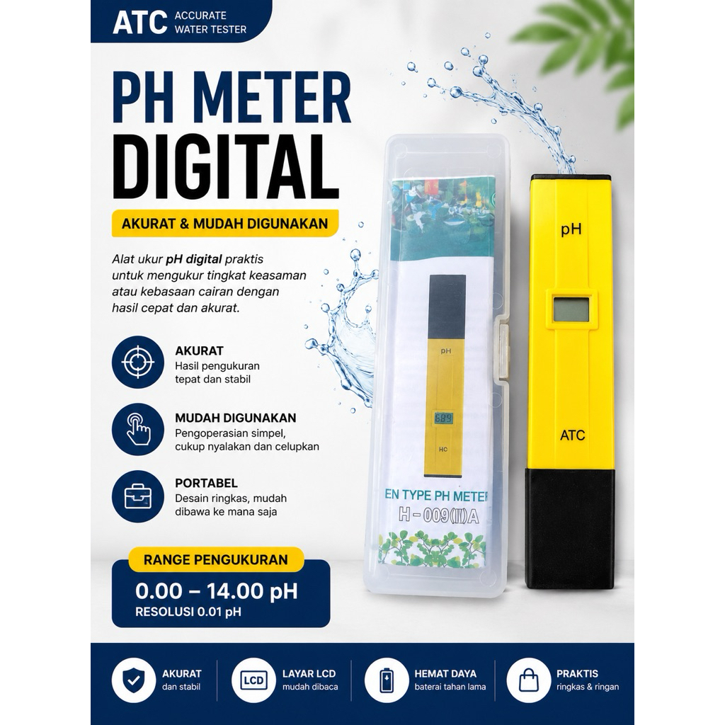 Ph Meter Alat Ukur Air Hidroponik Ph Meter Digital Ph Air Digital Ph