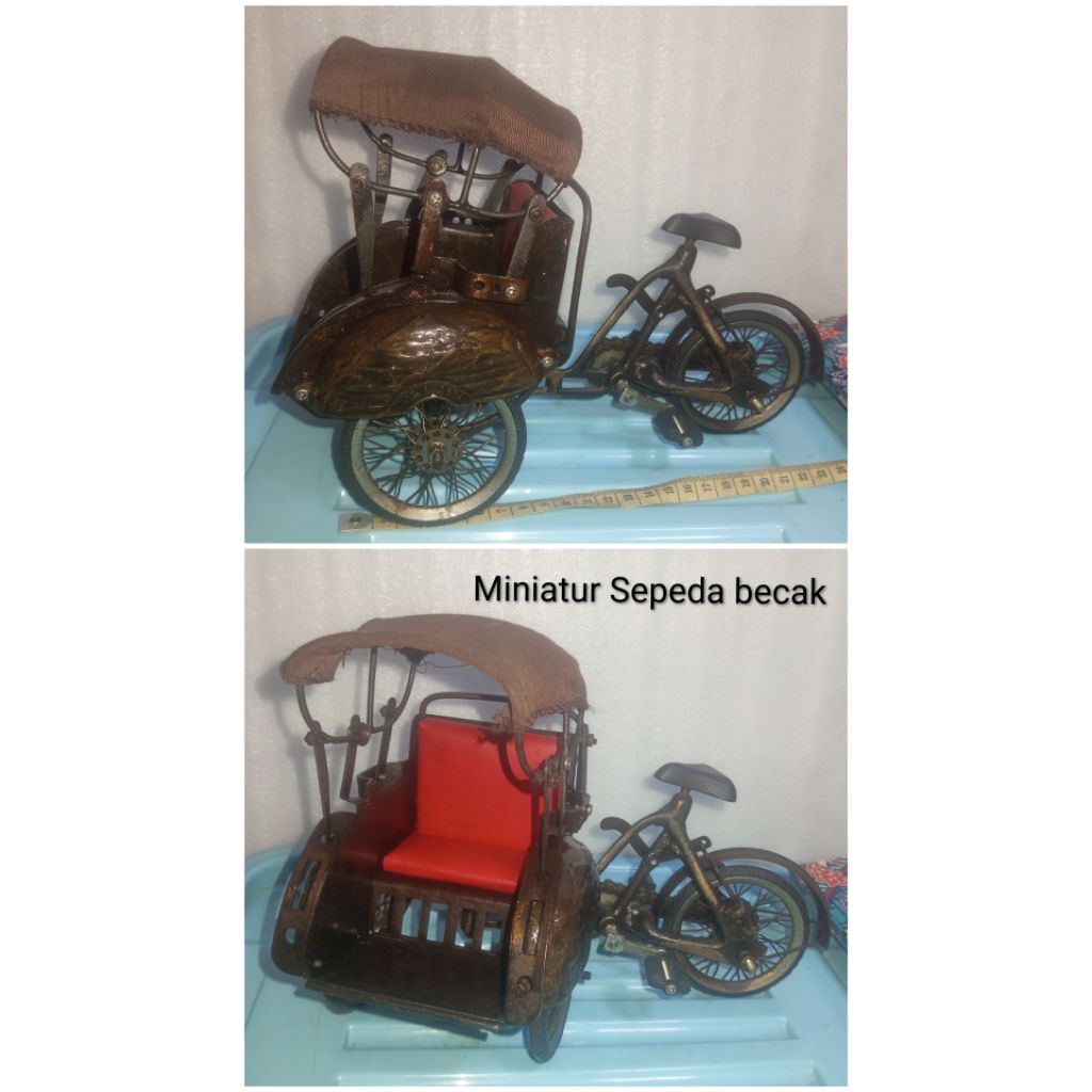 Jual barang antik miniatur becak jawa/preloved