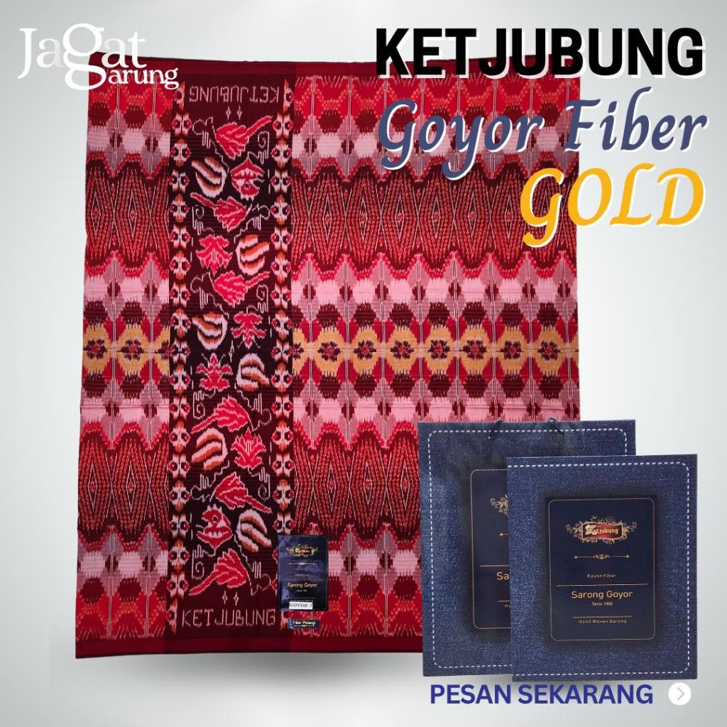 Sarung Dewasa KETJUBUNG GOYOR FIBER Grade GOLD ATBM Jahit Tengah