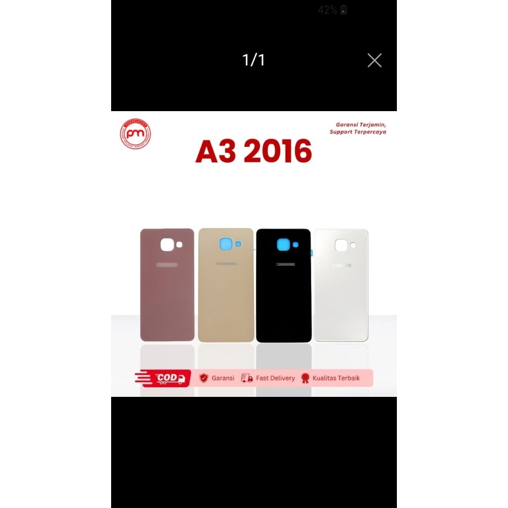 Backdoor Backcover Back Casing Samsung A3 2016 A5 2016 A510 A7 2016 A710