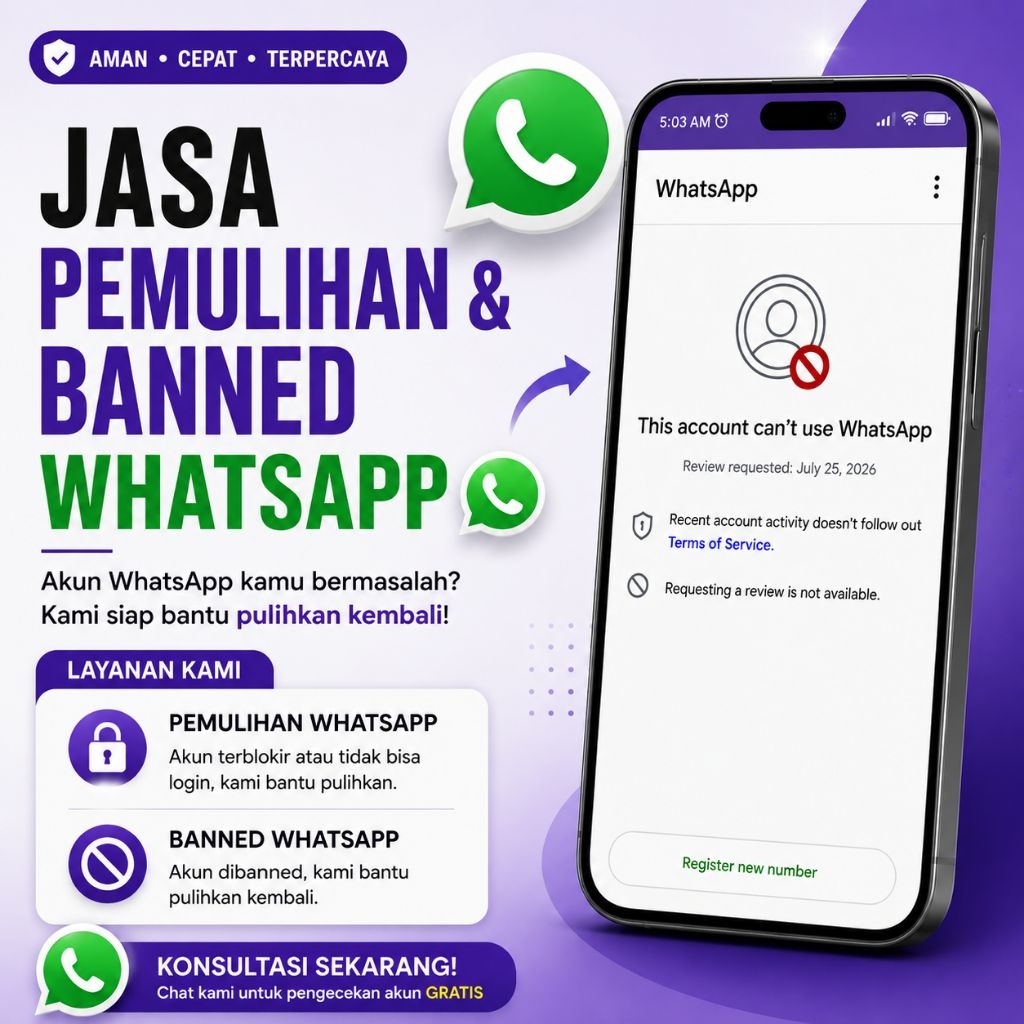 Jasa Unban & Penghapusan Akun WhatsApp