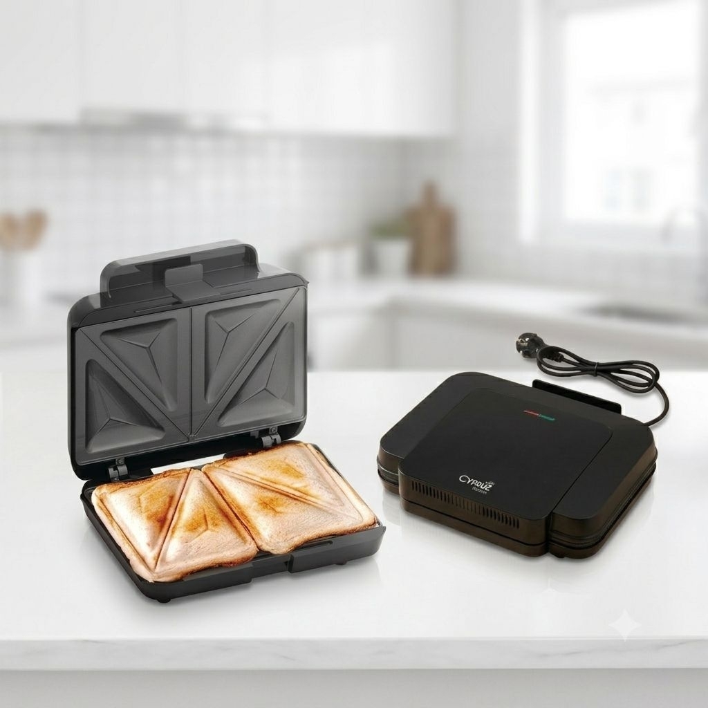 CYPRUZ Sandwich Maker Low Watt Minimalis Anti Lengket