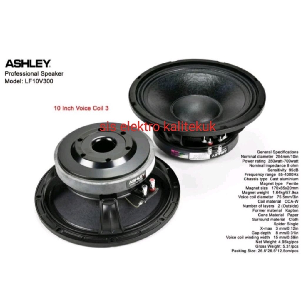 Ashley 10v300 speaker 10 inch Ashley 10v300