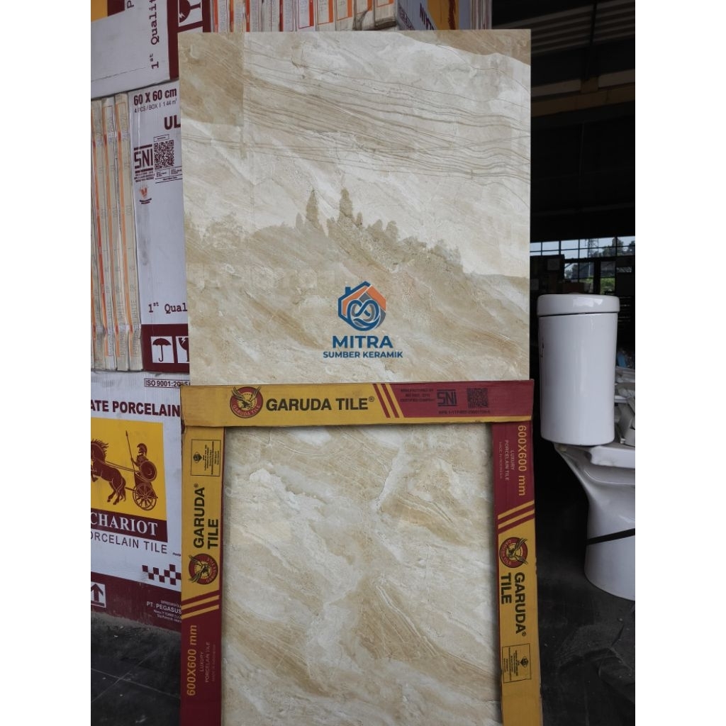 Granite Lantai 60x60 Calgary Cream | Garuda Tile | Glossy