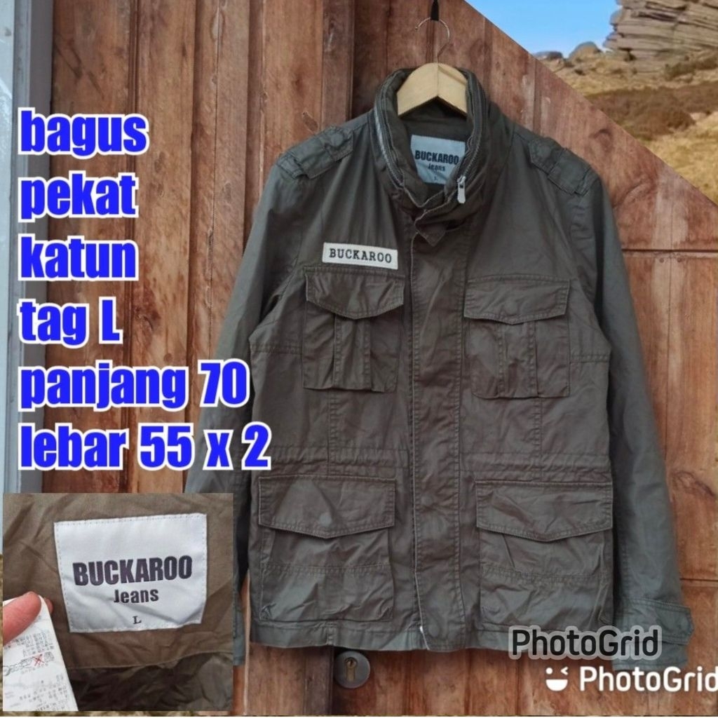 jaket parka army military green hijau m65 fashion buckaroo L