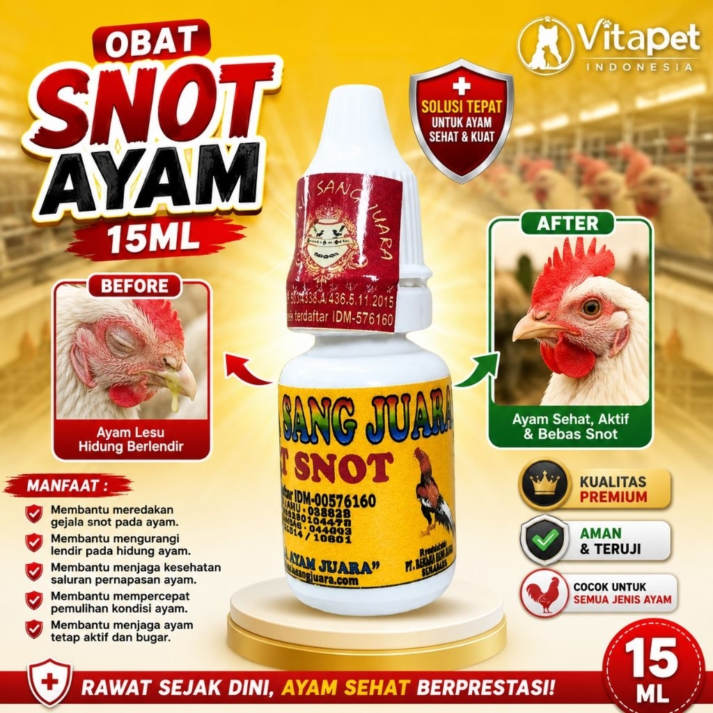Obat Snot Ayam 15ml Obat Pilek Ayam Hidung Berlendir Nafas Ngorok Ayam Bangkok Kampung Ampuh