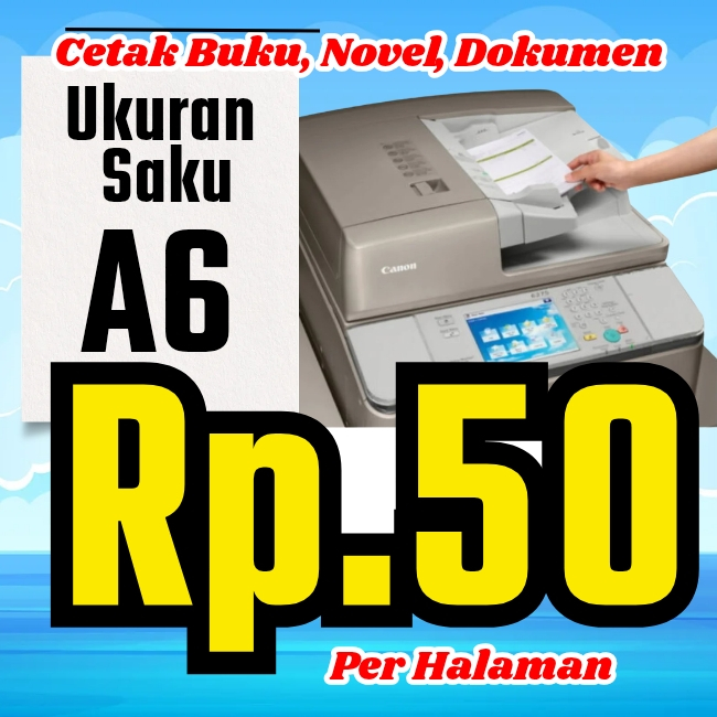 Cetak Buku, Kitab, Dokumen, PDF ukuran A6/Saku