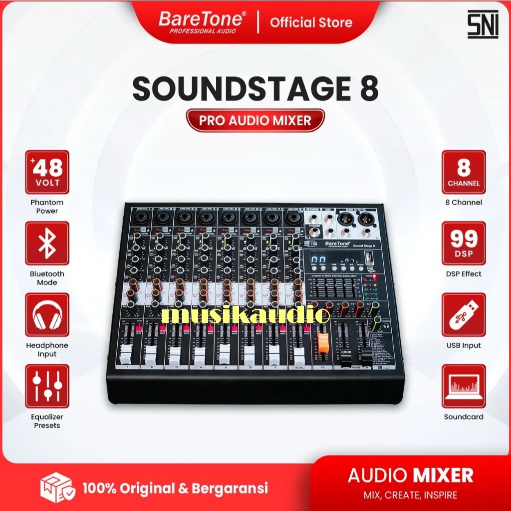 Mixer Baretone 8 Chanel Sound Stage 8 / Sound Stage8 Garansi Resmi