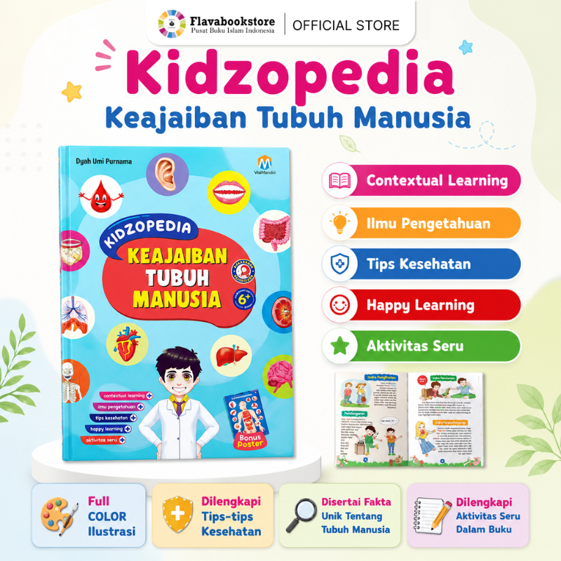 Ziyadbooks - Buku Kidzopedia : Keajaiban Tubuh Manusia (Bonus Poster Edukasi) Hardcover