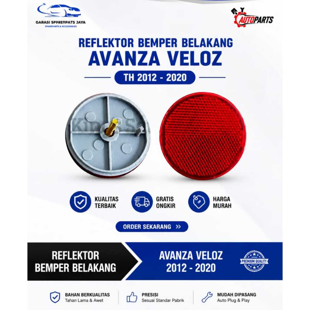Reflektor Bemper Belakang Mobil Avanza Veloz th 2012-2020