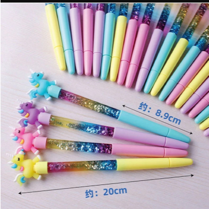 PULPEN GEL GLITTER AIR MOTIF KARTUN KARAKTER LUCU / PULPEN GLITTER / BOLPEN / PENA / BALLPOINT PEN