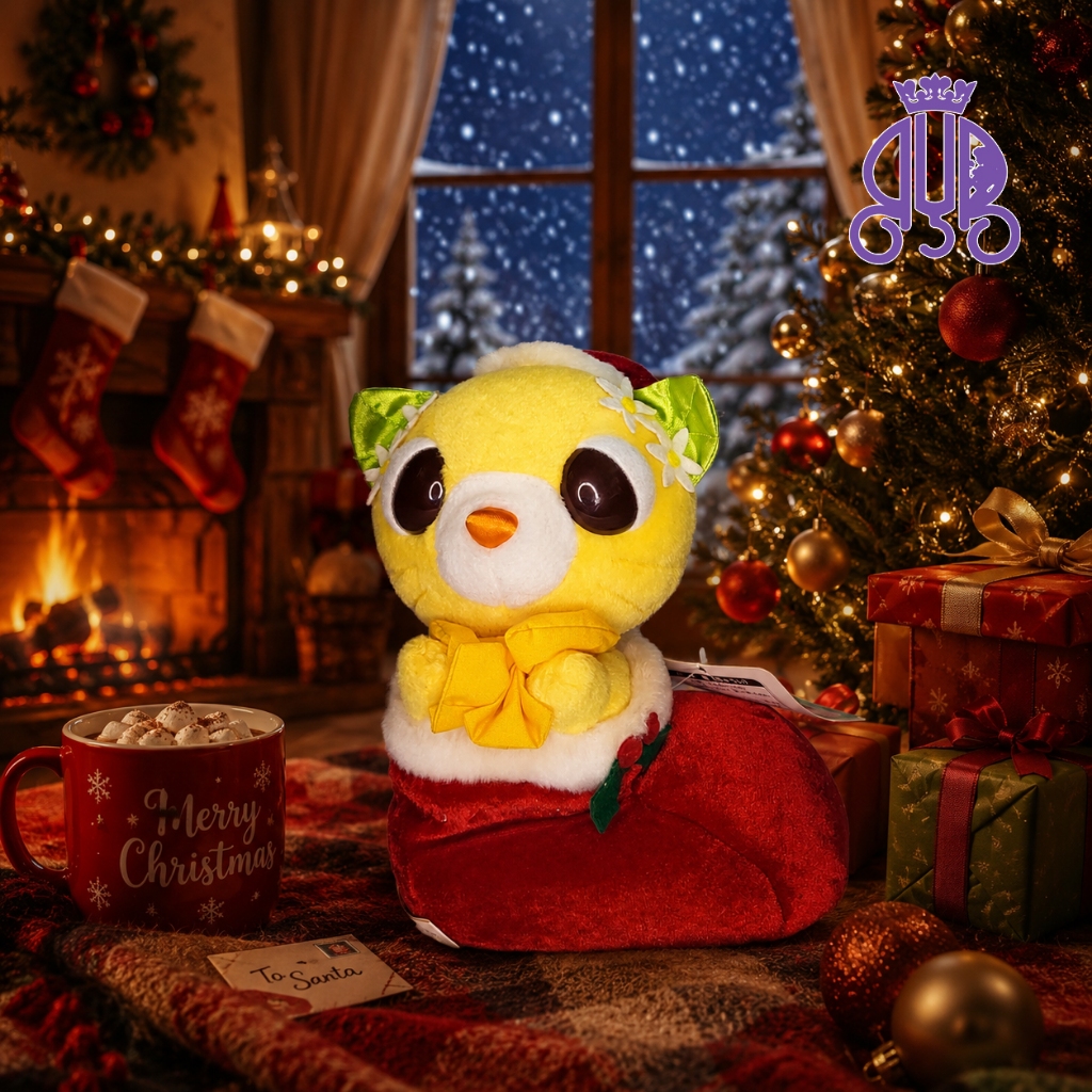 Boneka karakter kucing Ocha Ken edisi Natal Vintage