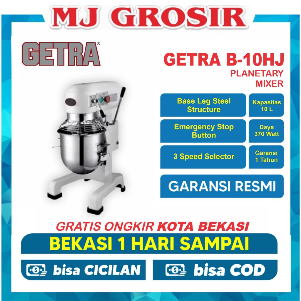 GETRA B-10HJ B10 HJ PLANETARY MIXER PENGADUK ADONAN 10 L 370 W
