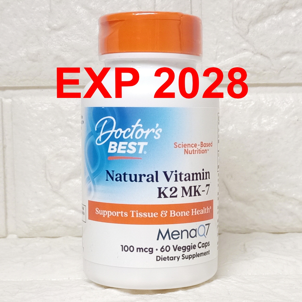Doctors Best Vitamin K2 MK7 with MenaQ7 100 mcg 60 VegCap Best K2 MK-7