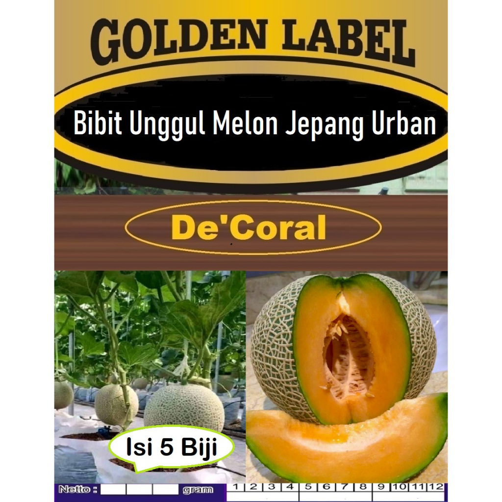 Bibit Unggul Melon Jepang Urban | Biji Benih Melon Jepang Urban | Melon Jepang Orange Urban
