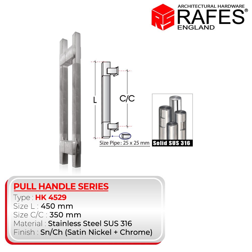 Handle Pintu / Tarikan Pintu Depan RAFES ENGLAND SUS 316 (HK 4529)