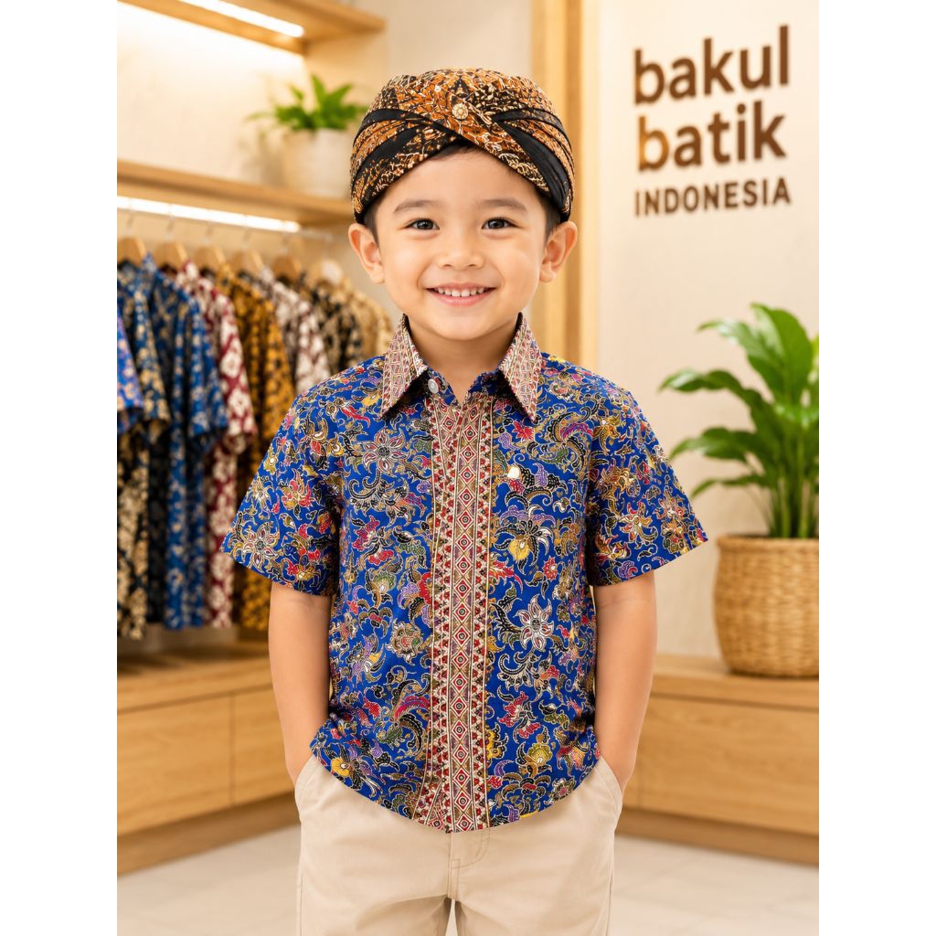 Bakul batik,Kemeja batik anak lengan pendek
