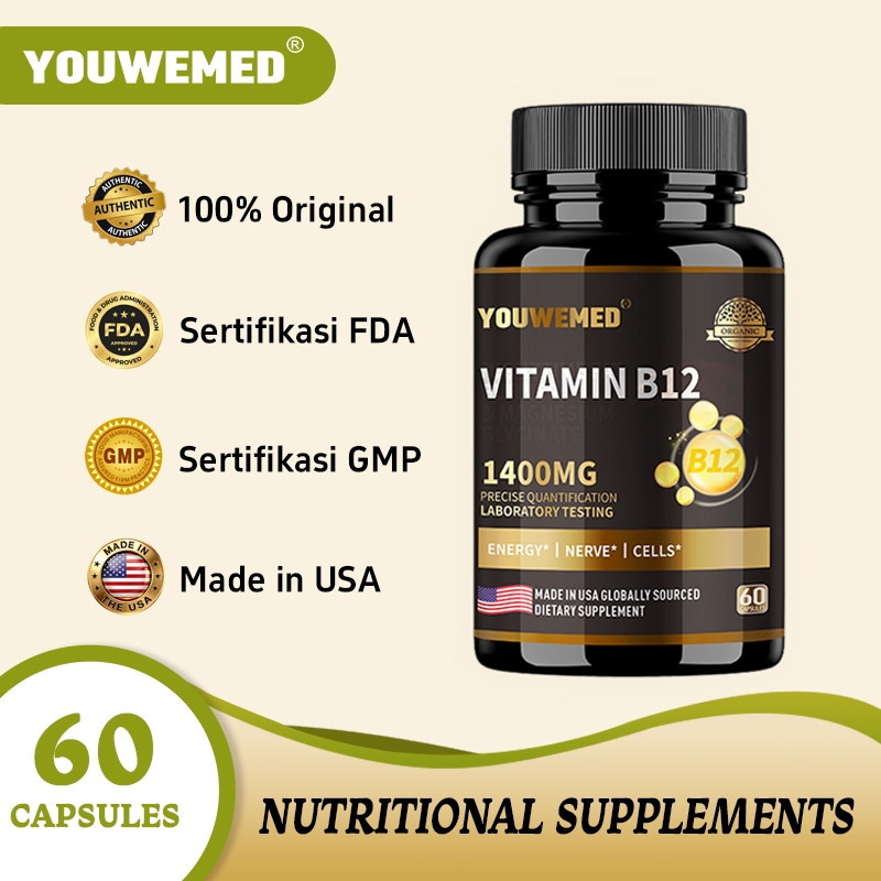 YOUWEMEDVitamin B12 Vitamin B12 Dewasa Vitamin B12 Suplemen Anti Lelah Vitamin B12 meningkatkan