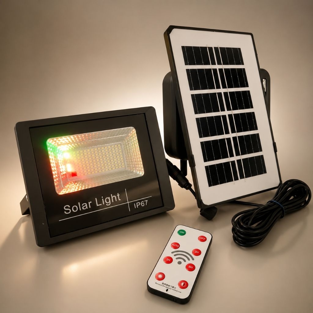 Lampu tenaga Surya 80 Watt lampu LED tenaga Surya set panel surya