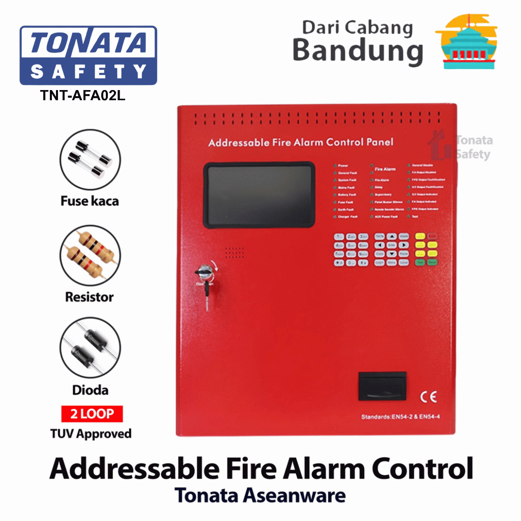 Fire Alarm Control Panel Full Addressable 2 Loop Tonata / MCFA Addressable ASW