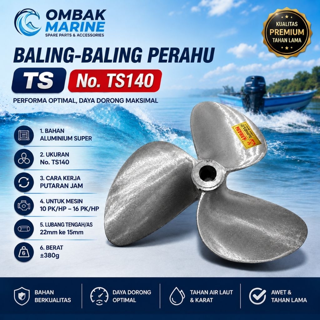 Kipas Perahu Baling baling Perahu Kapal No.TS140