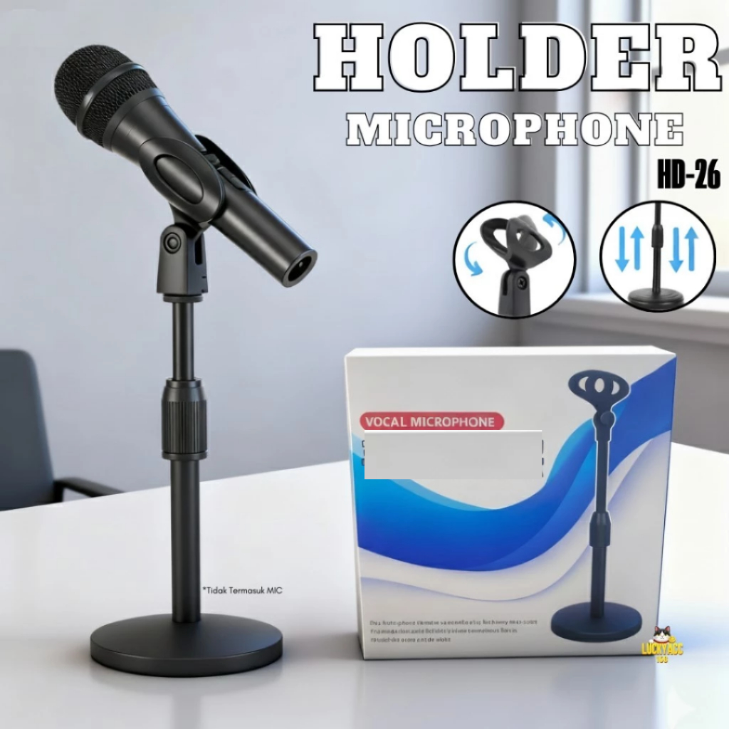 Mini Stand Microphone Holder Penyangga Mic Stand Mikrofon Desktop Tinggi Adjustable