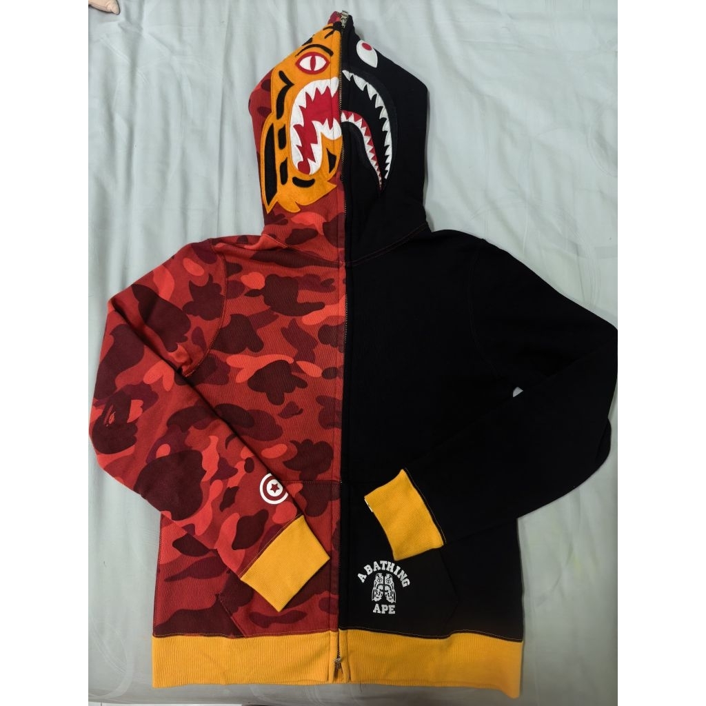 Bape split tiger-shark zip hoodie (preloved excellent condt) size XS