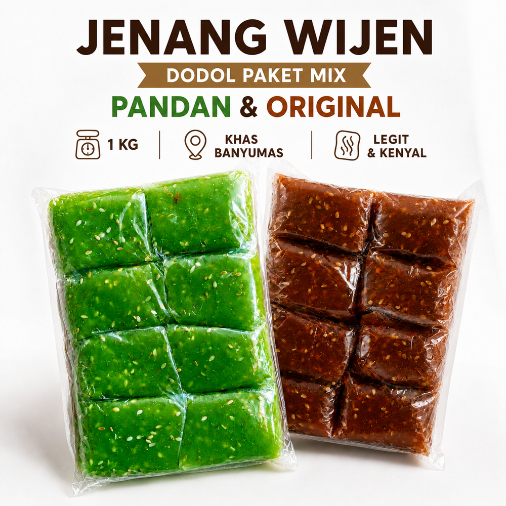 Jenang Wijen Banyumas 1KG | Dodol Pandan & Original Mix | Legit Kenyal Khas Banyumas