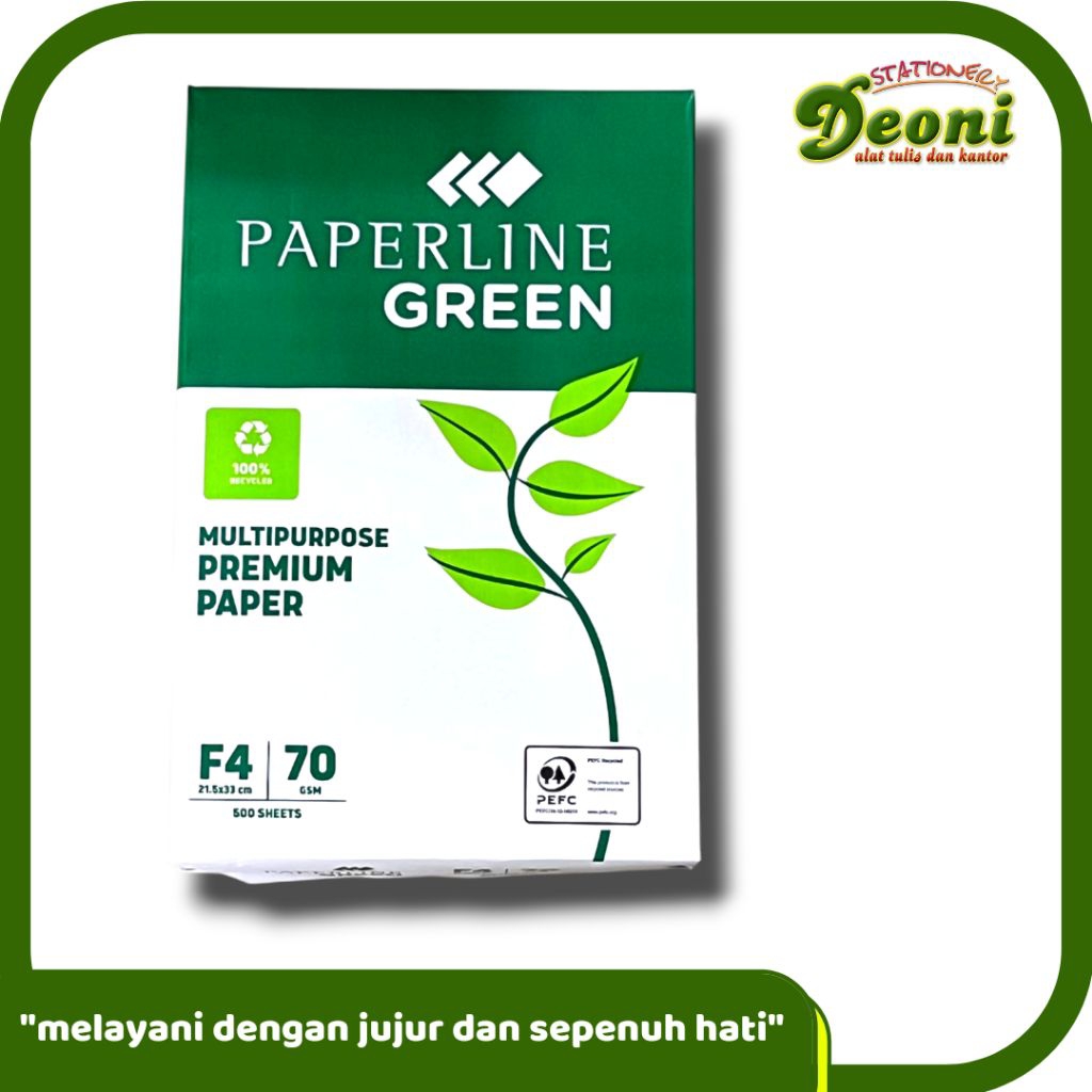 Kertas HVS Paperline Green F4 70gr (isi 500 lembar)