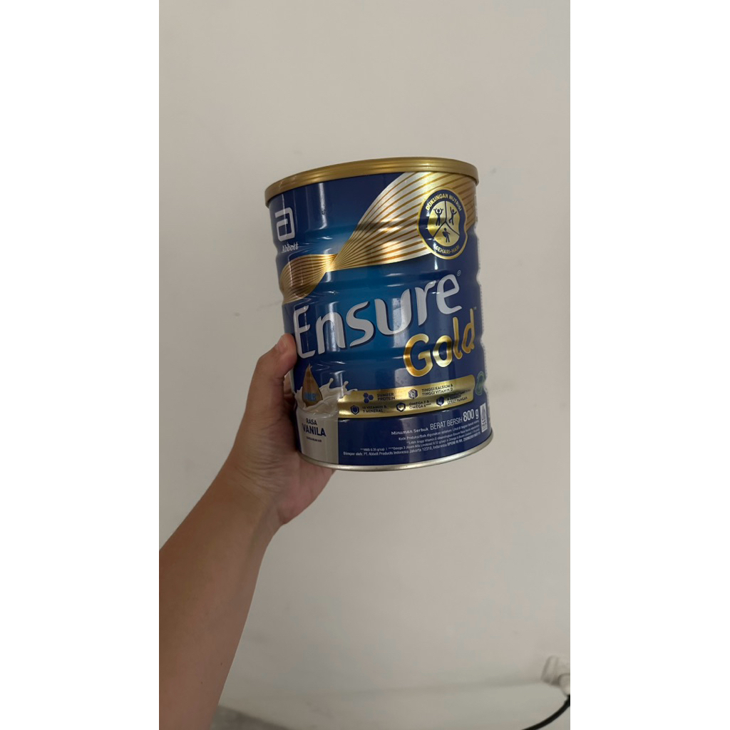 kaleng bekas susu ensure gold 800gr vanilla