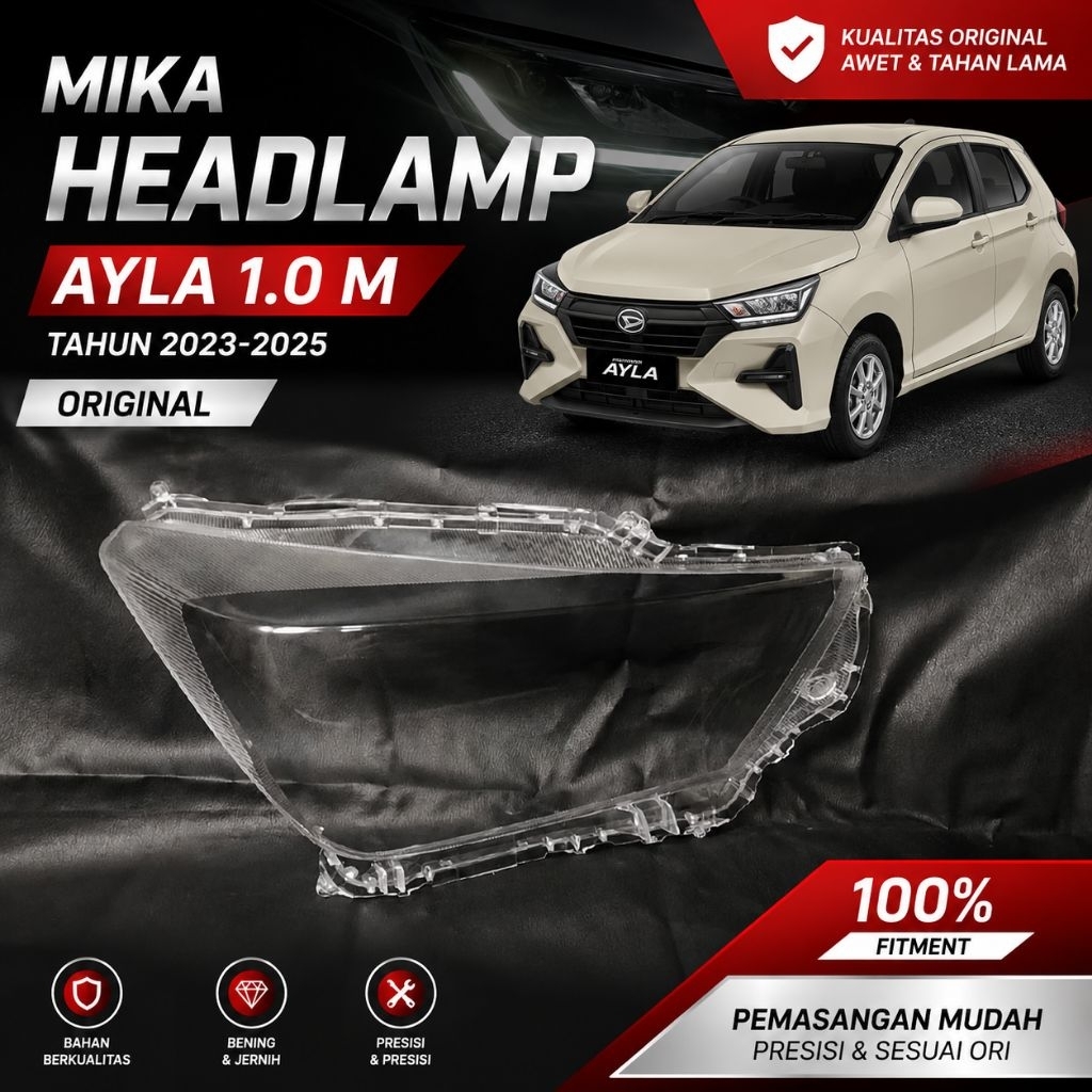Mika Headlamp Lampu Depan AYLA 1.0 M ORIGINAL  2023 2024 2025 mika lampu depan Daihatsu ayla
