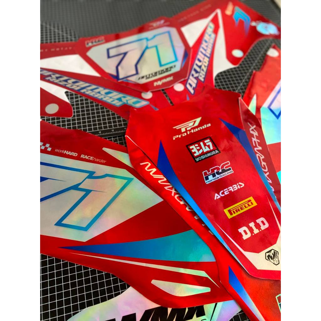 DECAL CRF 230 HOLOGRAM MENGKILAP FULL BODY - Stiker Striping Honda CRF 230 Custom Desain Bebas