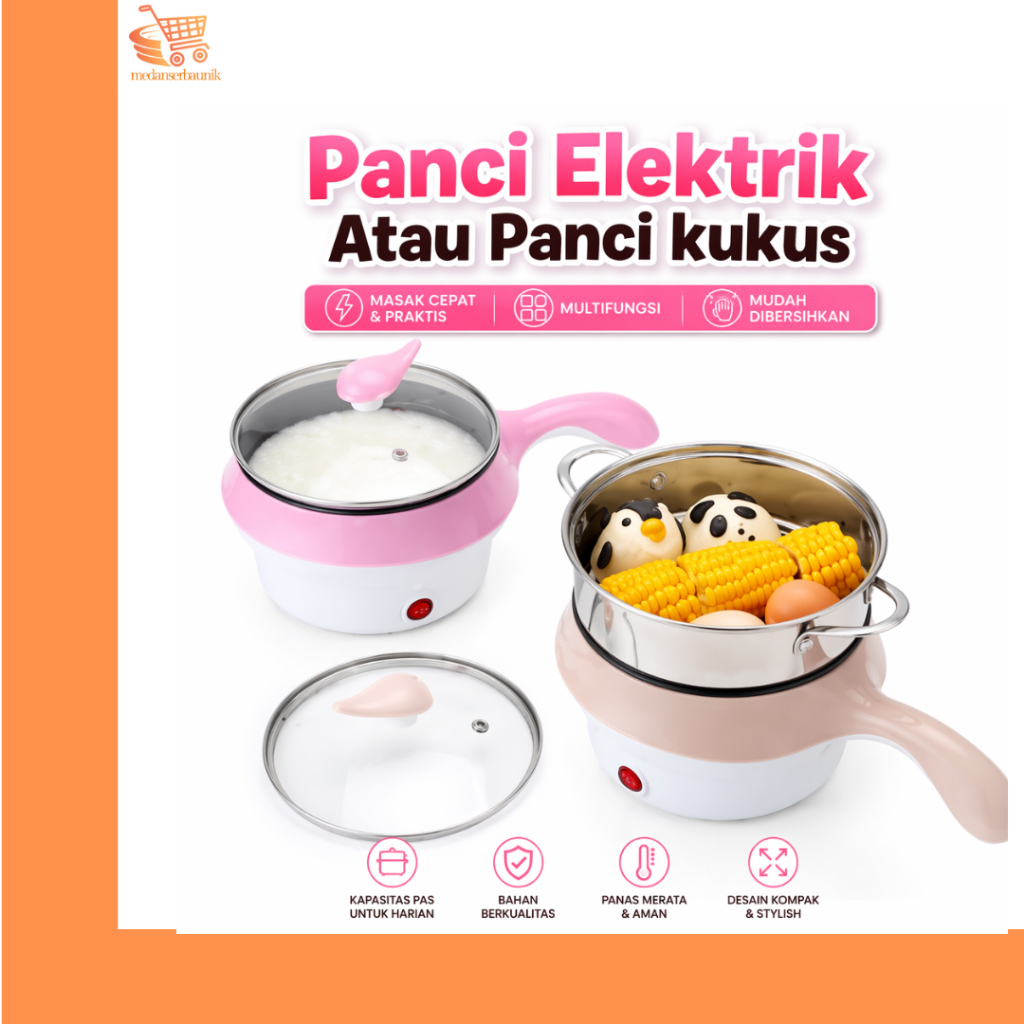Panci Listrik Serbaguna Panci Elektrik Perlengkapan masak Peralatan masak