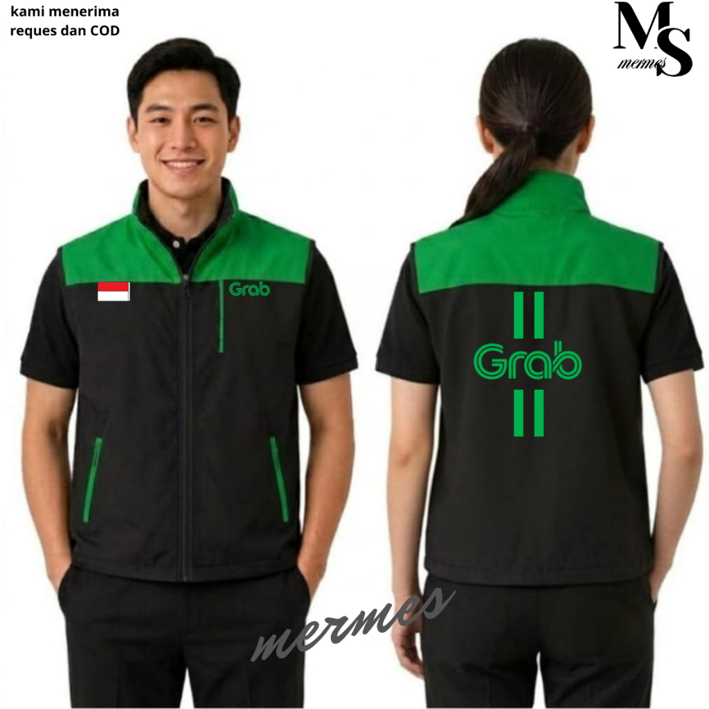 Rompi Grab | Rompi Vest GrabBike | Jaket Rompi Grab Premium