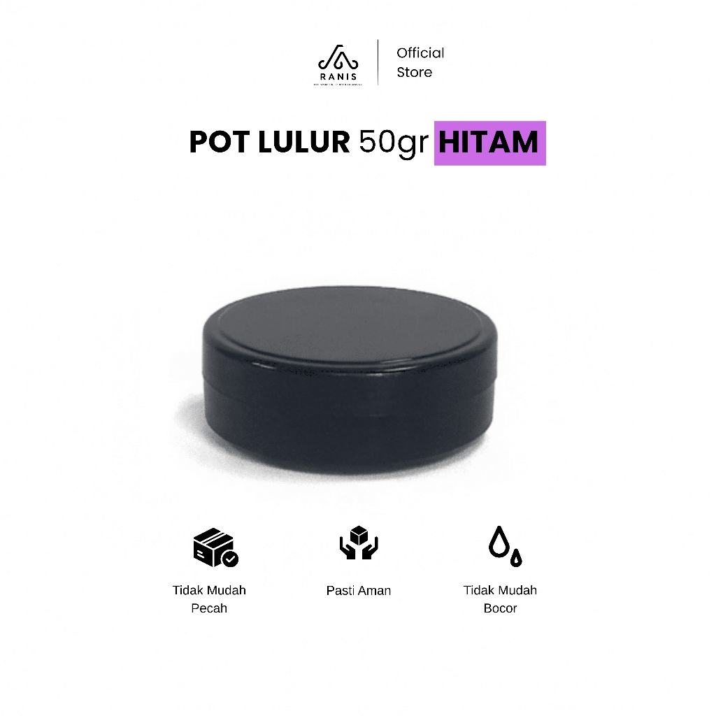 HITAM 50gr Pot Lulur | Pot Pomade 50gr