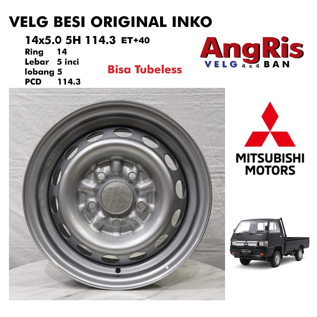 Velg Pelak Ring 14 mobil Mitsubishi L300 Diesel KUDA INKO new ori OEM R14 Besi Kaleng 14x5.0 5H 114.