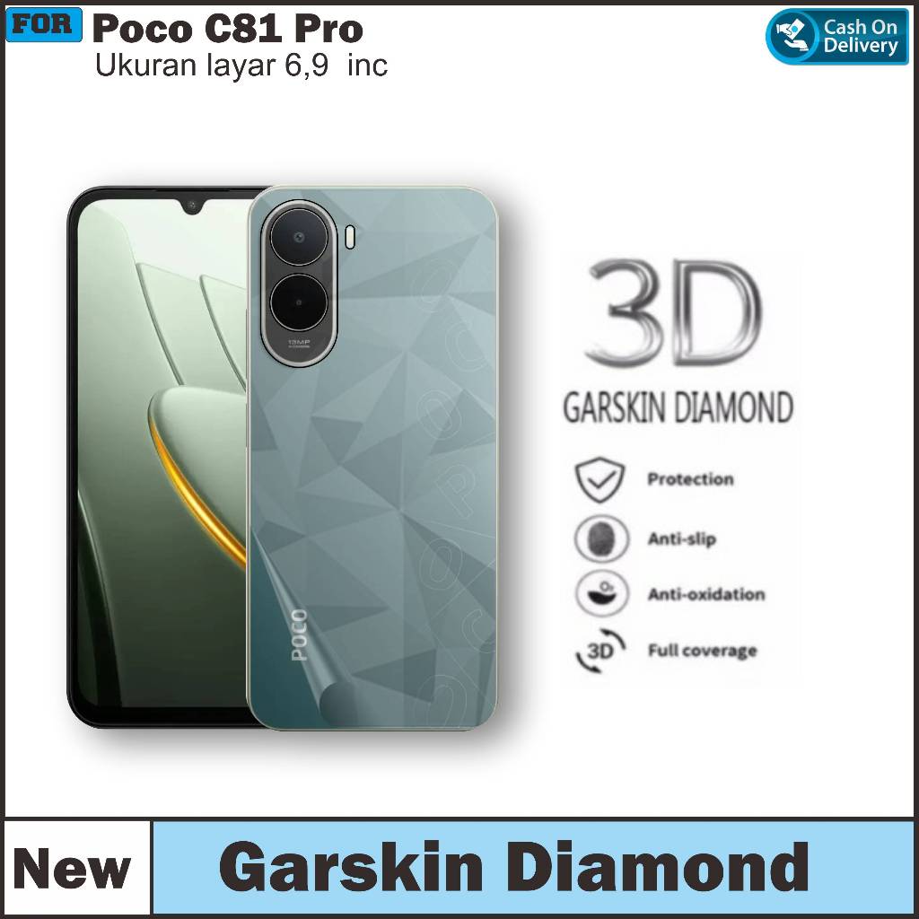 Skin Carbon Poco C81 Pro Garskin Diamond/Transformers Transparan 3D