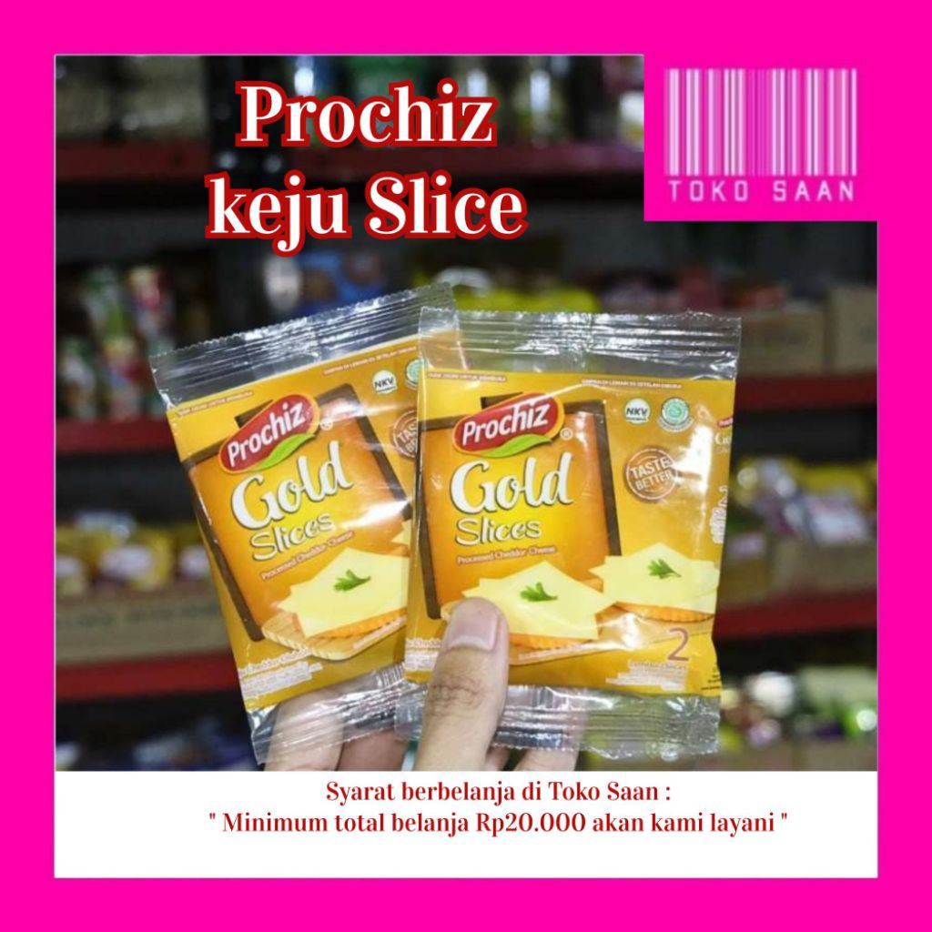 Prochiz Keju Slice Harga per 1 Sachet (dalam 1 sachet isi 2 keju)
