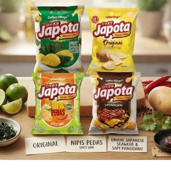 JAPOTA 68GR / SNACK JAPOTA 68GR / JAPOTA POTATO JAPANESE SEAWEED 68GR / JAPOTA SAPI PANGGANG BEEF BB