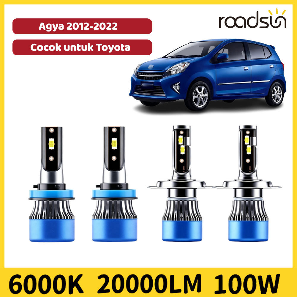 Cocok untuk Toyota Agya 2012-2022 Super Terang Led Lampu Depan Mobil Bohlam Hi/Lo Beam Lampu kabut 1