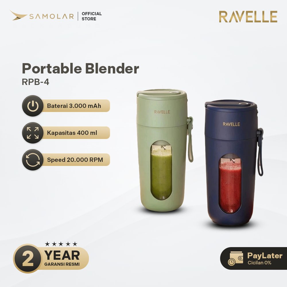 Ravelle - Vitae Blender Portable Ravelle 400ml USB Rechargeable - Blender Jus Buah Smoothie Milkshak
