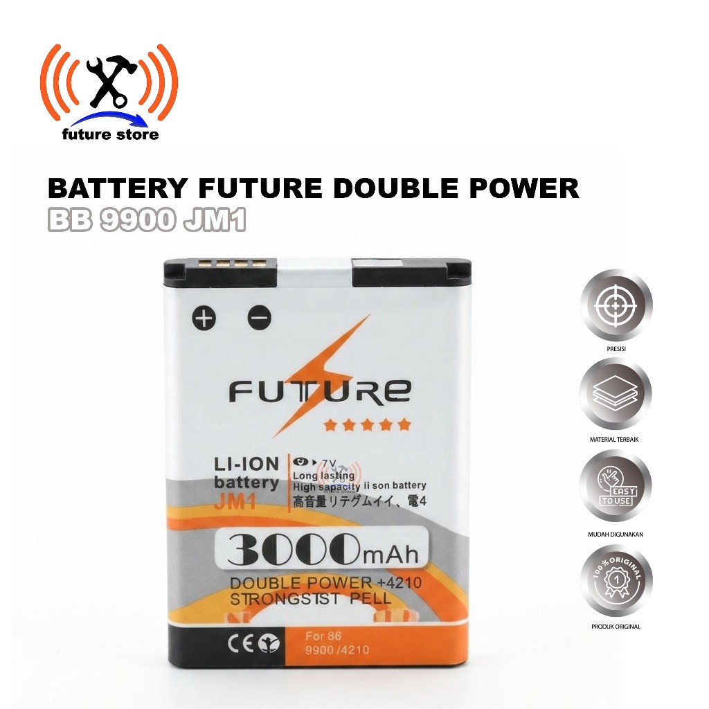 BATTERY FUTURE DOUBLE POWER BB9900 / JM1 ORIGINAL - BATERAI REPLACEMENT BERKUALITAS UNTUK BLACKBERRY