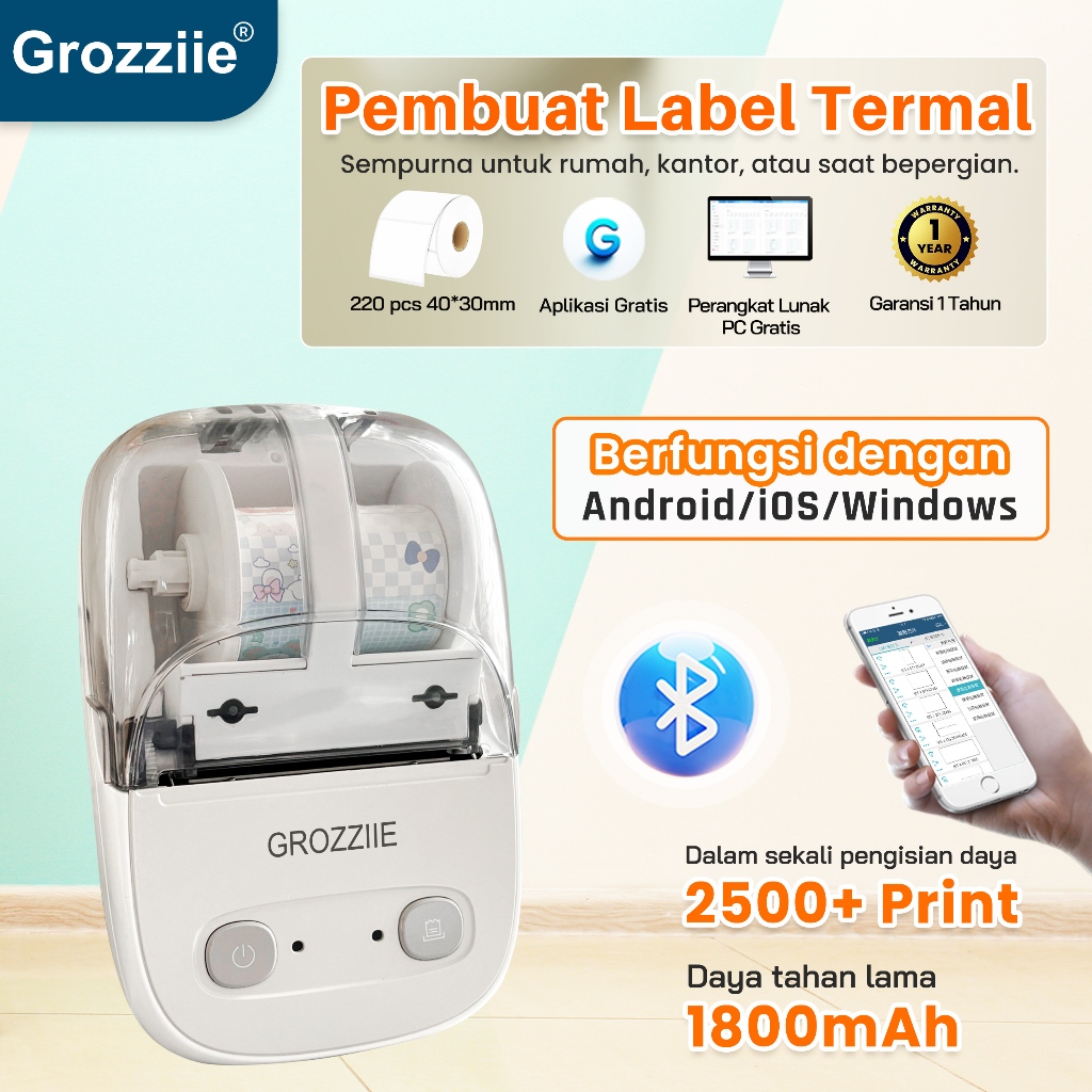 Thermal Label Printer, Bluetooth Mini Label Maker Printer | Price Tag, Sticker Printer