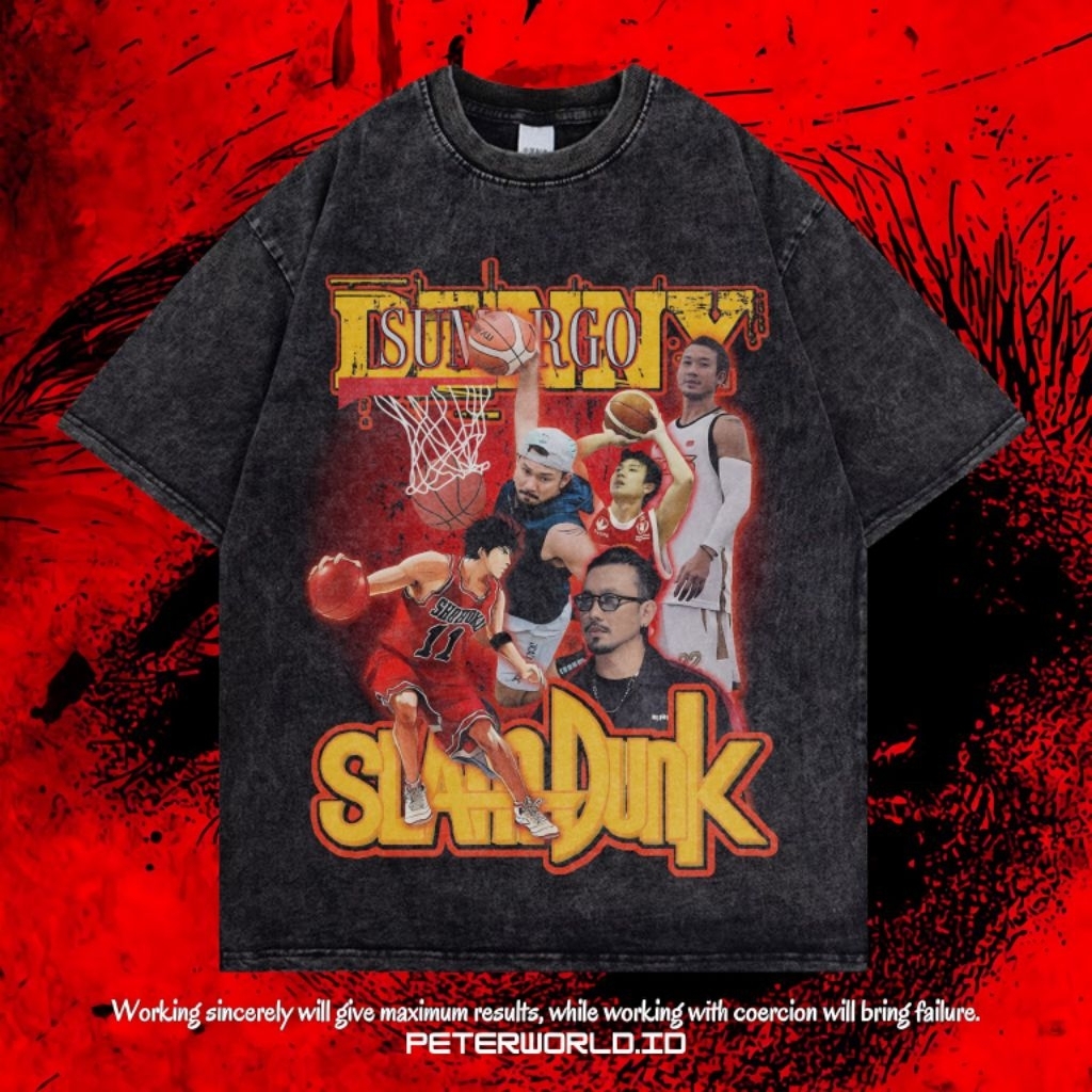 KAOS OVERSIZED / KAOS WASHED / STONE WASH / OVERSIZED T SHIRT / KAOS DENNY SUMARGO SLAMDUNK WASHING 